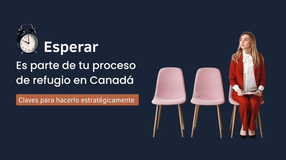 Solicitante de refugio en Canadá revisando documentos durante su proceso de espera