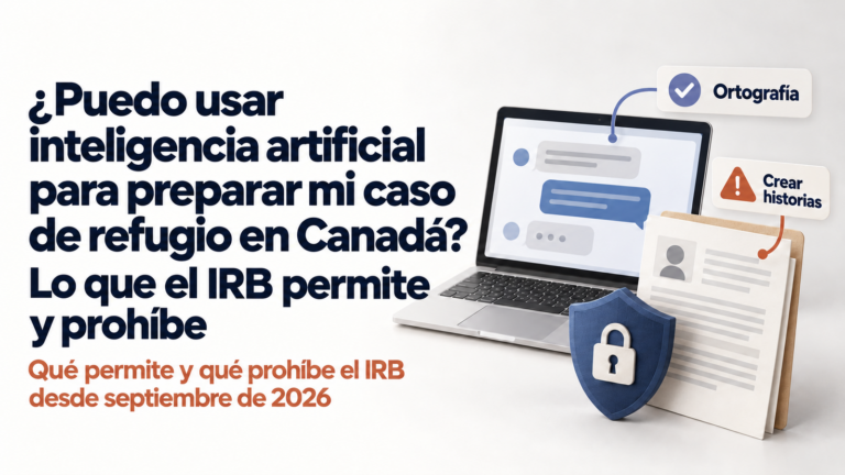 Uso responsable de inteligencia artificial en documentos de refugio ante el IRB.